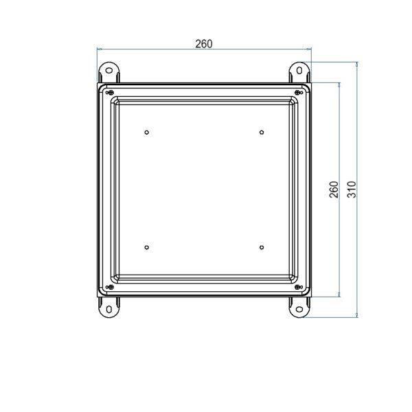 Produktbild UBD 210 250  -  Kunststoff-Einbaubox, schwarz, inkl. Styroporklotz im Inneren, oben: 220x220mm, unten: 260x310mm, H: 185mm